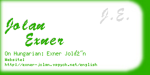 jolan exner business card